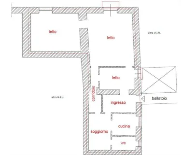Planimetria 1 Appartamento storico zona Centrale Barletta a Barletta